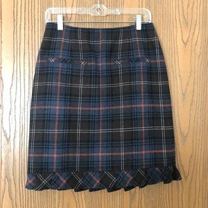 Cabi Wool Blend Plaid Mini Skirt